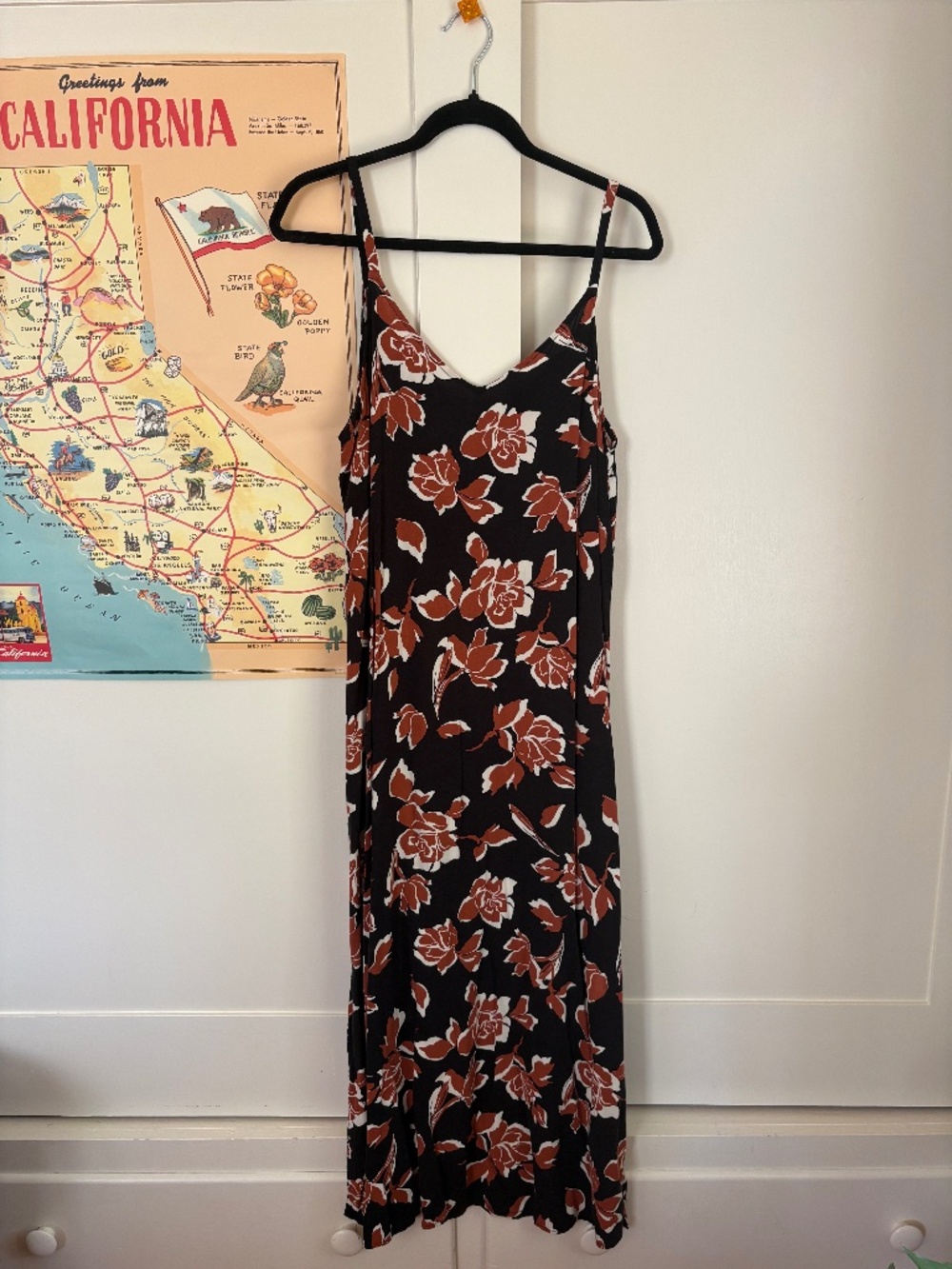 Vince Camuto Black Printed Maxi Dress